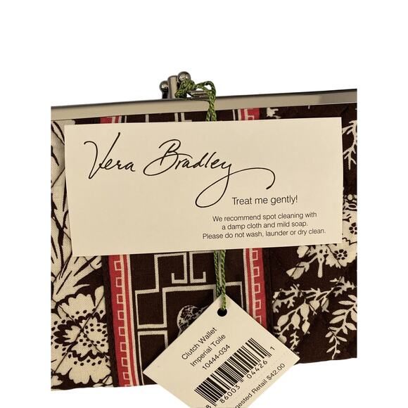 Vera Bradley IMPERIAL TOILE Double Kisslock Wallet Clutch - Picture 5 of 5